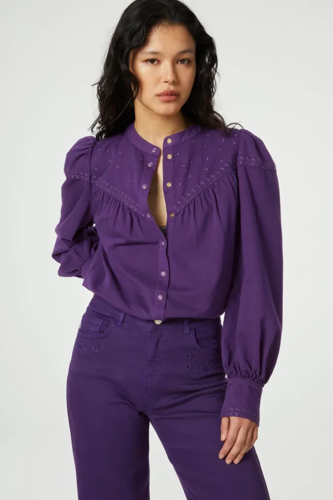 Fabienne Chapot | Blouse | Baker Blouse Eggplant - Rosmode