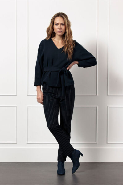 Studio Anneloes | Broek | Anne Pinstripe Trousers / Dark Blue