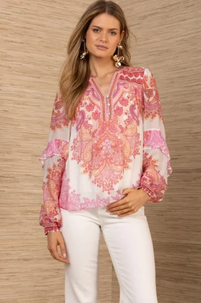 Hale Bob | Blouse | Loyalty Chiffon Top / Pink