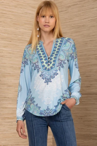 Hale Bob | Blouse | Azaria Jersey Top / Blue