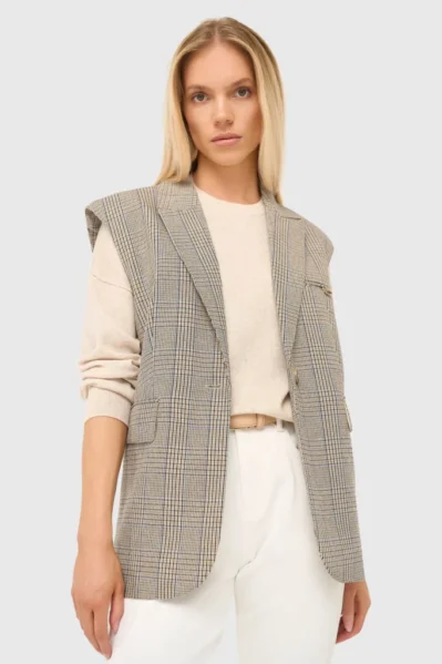 Janice | Gilet | Marvin / Beige Check