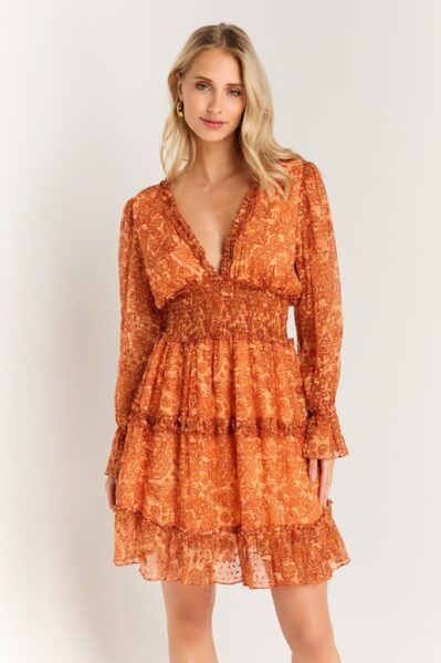 Ibana | Jurk | Diandra / Paisley Naranja