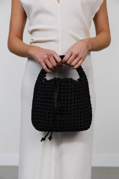 Marrea | Tas | Basket Open Weave / Di Nero Satin