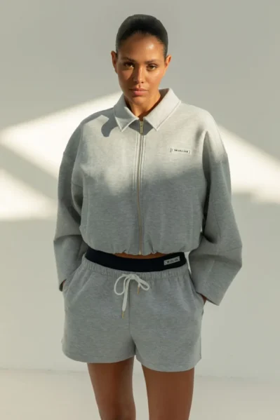 The Lola Club | Vest | Millie Zip Through / Grey Melange