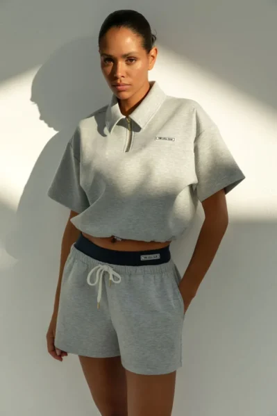 The Lola Club | Polo | Millie Polo Tee / Grey Melange