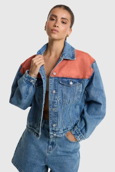 Alix The Label | Jacket | Coloured Back Yoke Denim Jacket / 200