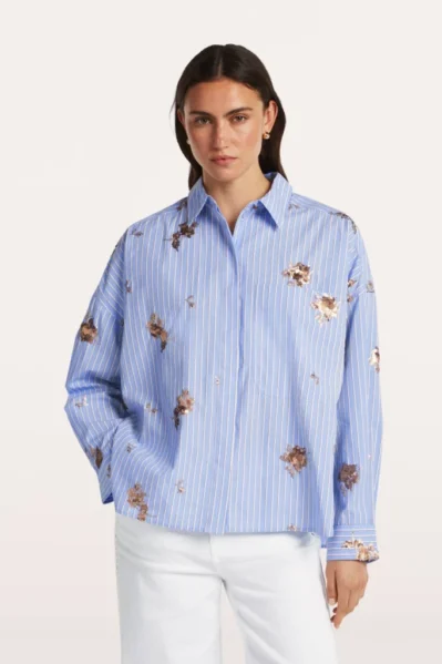 Beaumont | Blouse | Deborah / Blue Stripe
